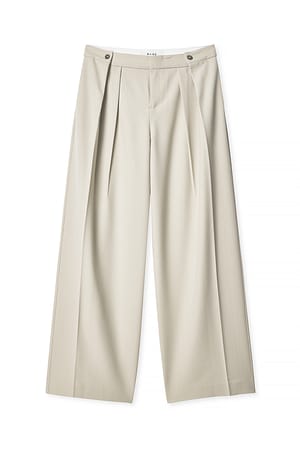 Beige Dressbukser med midt midje