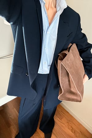Navy Low Waist Wide Leg Pants