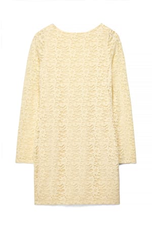 Light Yellow Open Back Mini Dress