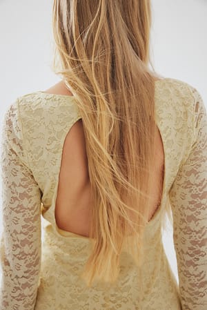 Light Yellow Open Back Mini Dress