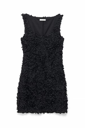 Black Mini Floral Dress