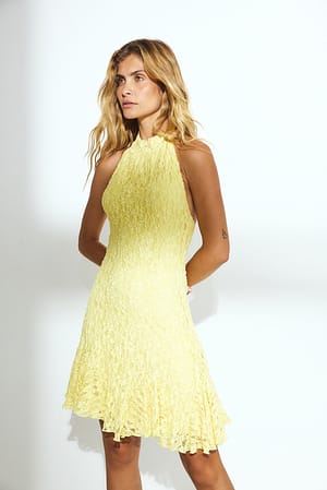 Mini Halterneck Lace Dress