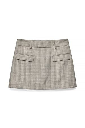 Dark Grey Melange Miniskørt med buelommer