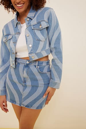 Blue Ekologisk denimkjol med virvel
