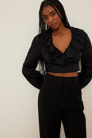 Black Organische Baumwollbluse