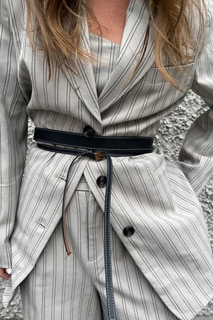 Black Slim Layering Belt
