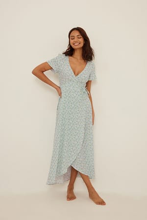 Petit Pink Flower Maxi wikkeljurk