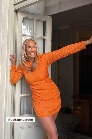 Orange Cut Out Structured Mini Dress