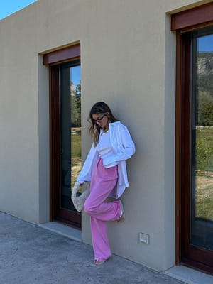 Pink Wide Leg Trousers