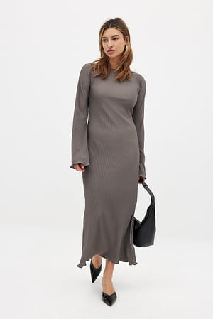Grey Plisseret midikjole