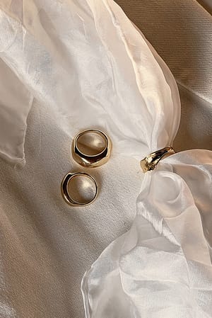 3-pack Gold Plated Chunky Rings