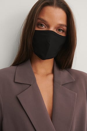Black 2-Pack Solid Fitted Masks