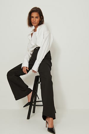 Black 70´s Front Pocket Wide Leg Jeans