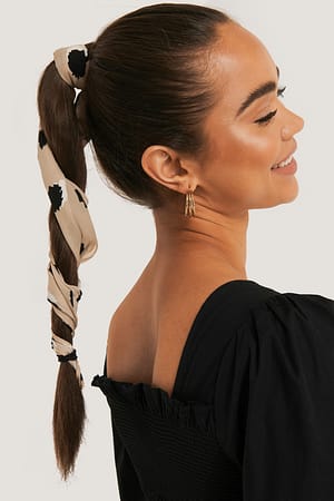 Beige Abstract Dots Hair Scarf