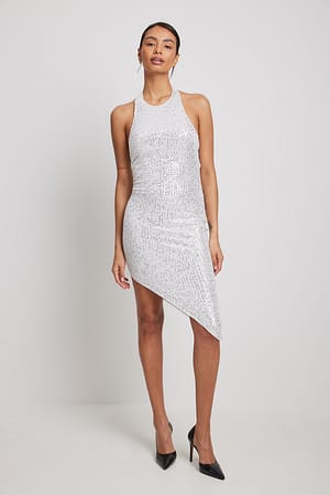 Silver Asymmetrisches Midi-Kleid