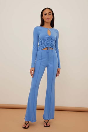 Light Blue Babylock Detail Trousers