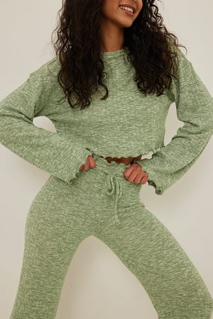 Khaki Babylock Drawstring Detail Trousers