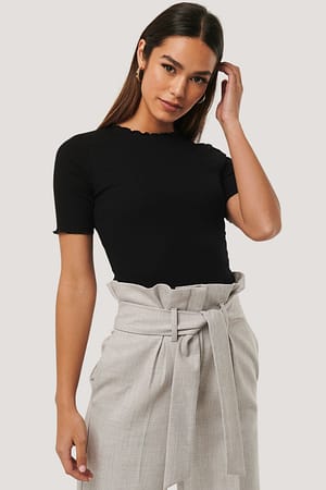 Black Babylock Ribbed Top