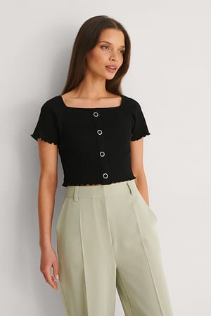 Black Babylock Ruffle Top