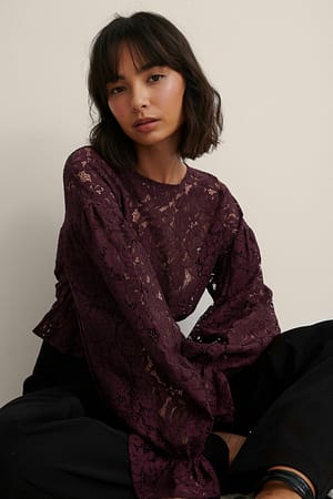 Burgundy Spetsblus