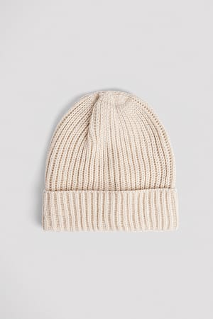 Light Beige Basic Knitted Beanie