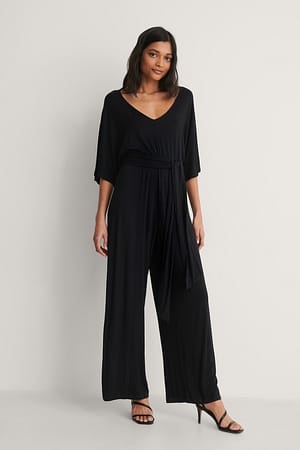 Black Jumpsuit met riemdetail