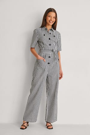 Checkered Jumpsuit med belte