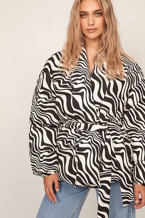 Swirl Black/White Gepolsterte Jacke