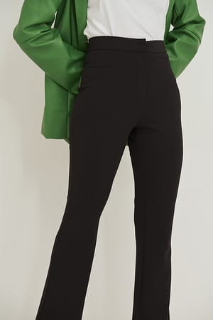 Black Pantalon de costume en jersey bootcut