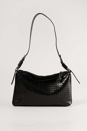 Black Sac À Bandoulière Tissé