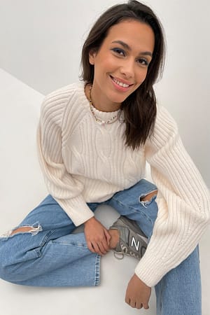 Gardenia Cable Knitted Sweater