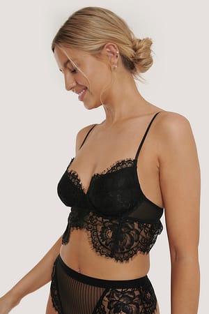 Black Kanten Bh Met Cups