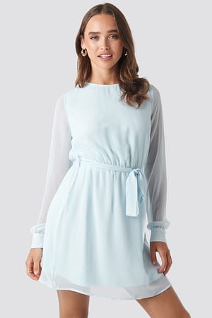 Pale Blue Chiffon Dress