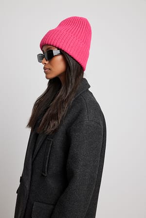Fuchsia Chunky gebreide zachte muts