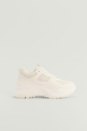 White Chunky meshträningsskor
