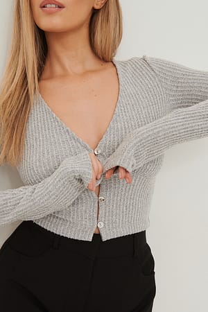Grey Kuscheliger Cardigan mit Knöpfen