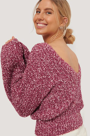 Deep Back Balloon Sleeve Knit