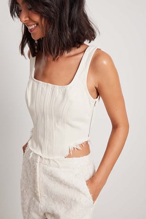 Offwhite Denimkorsett