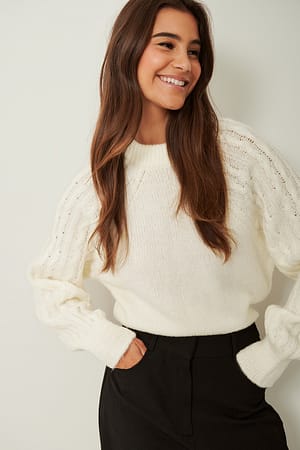 Offwhite Detailed Sleeve Sweater