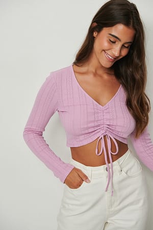 Drawstring Chest Detail Top