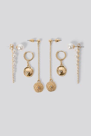 White Dropping Pearl Earrings
