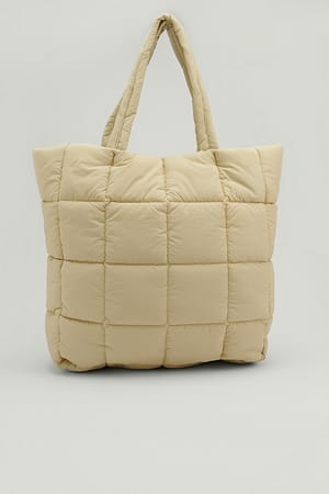 Pale Khaki Duvet Look Tote