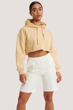Offwhite Naadlijn Short Met Elastische Taille
