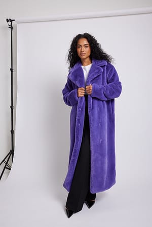 Purple Faux Fur Coat