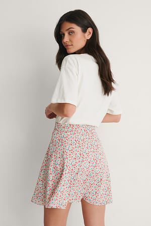 White/Red Flowy Circle Skirt