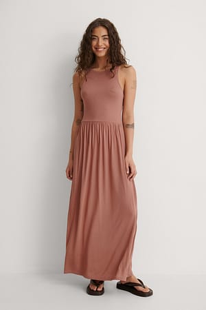 Dusty Dark Pink Flowy Midi Dress