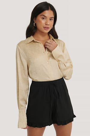 Black Shorts Med Franskant