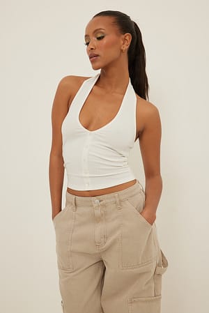 Offwhite Débardeur à côtes