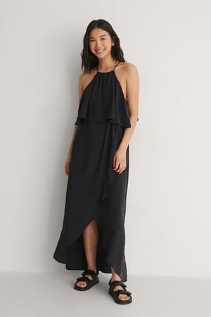 Black Nackenhalter-Kleid