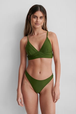 Deep Khaki Hochgeschnittenes Bikinihöschen